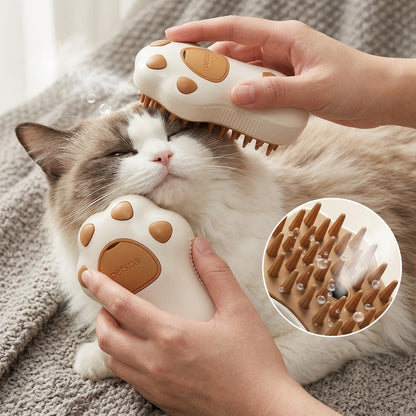 Pet Steam Brush 3-in-1 Grooming Tool